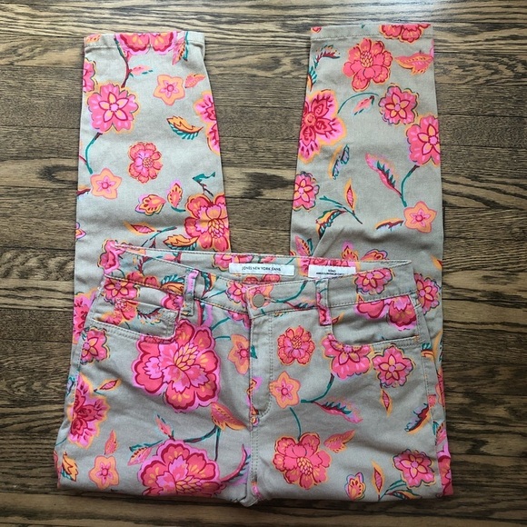 Jones New York Pink Floral Soho Ankle Jeans | 12P - Picture 8 of 8